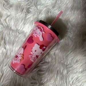 Hello Kitty Pink Tumbler with Straw